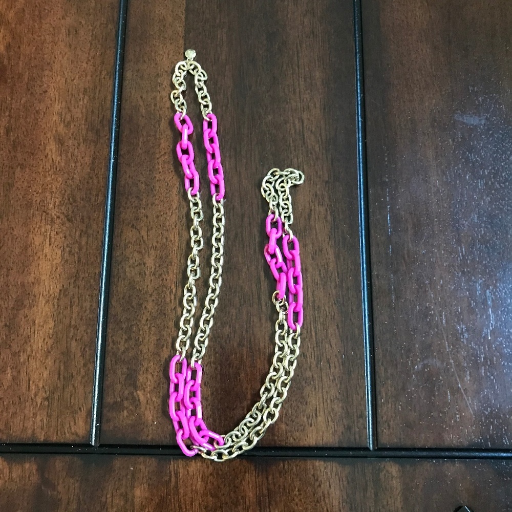J. Crew necklace - gold and pink links